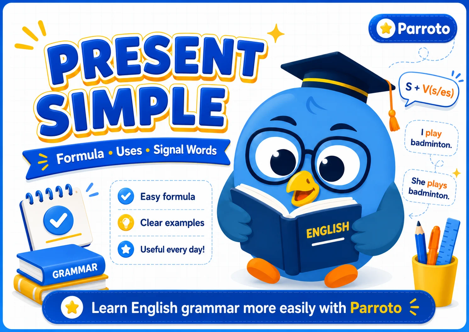 Present Simple Tense: Master the Formula, Usage, Recognition Signs with Parroto